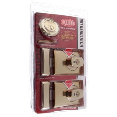 Lockwood 001 Double Cylinder Twin Pack Deadlatch Display Pack