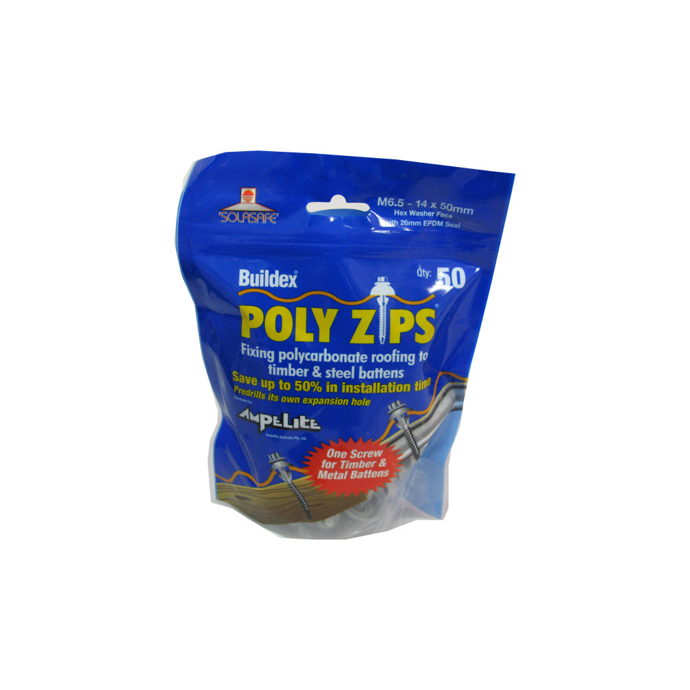 AMPELITE ROOFING SCREW WITH SEAL 14G X 50MM PACK OF 50