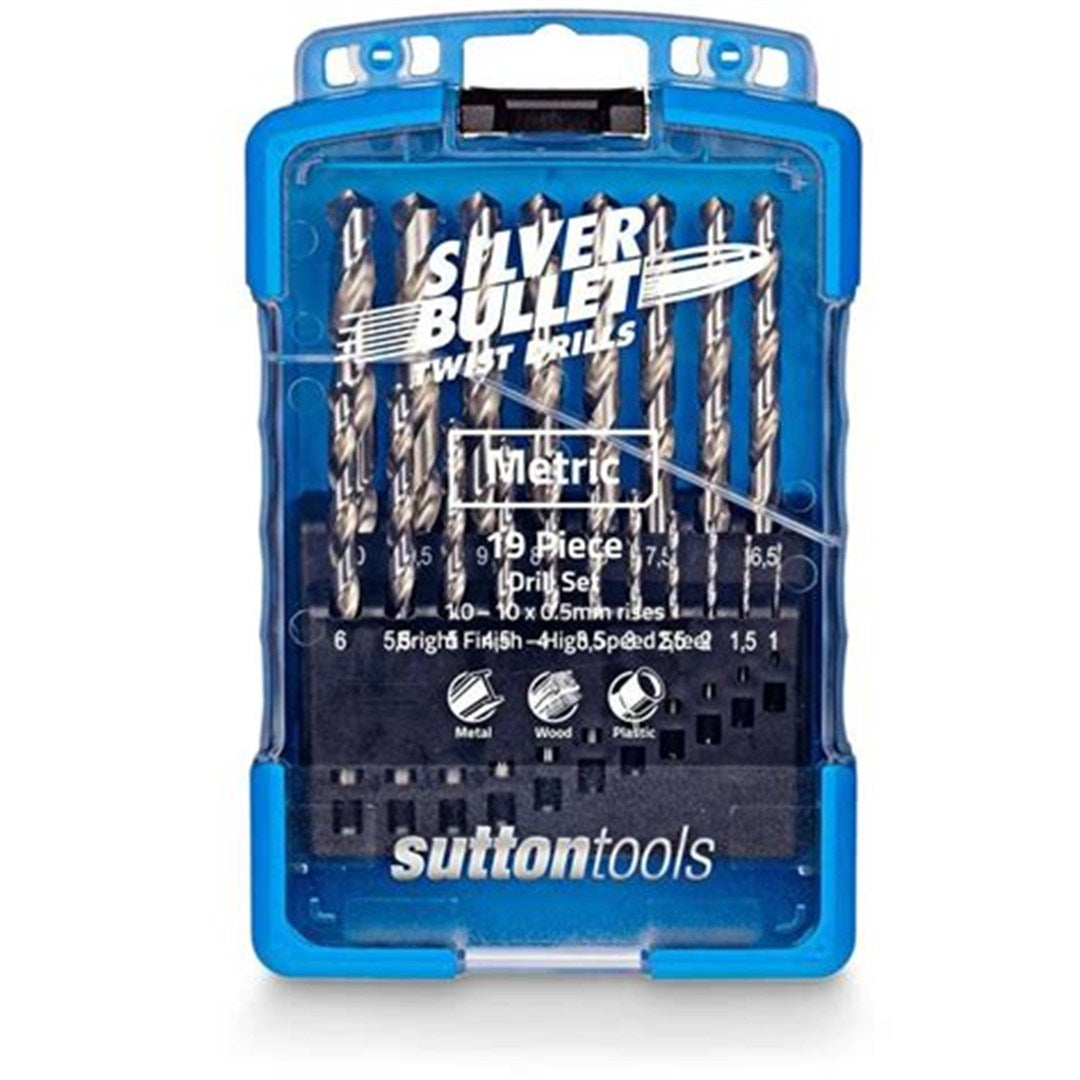 Sutton Silver Bullet Jobber Drill Bit Set 19 Pce 1 - 10mm In 0.5mm Increments