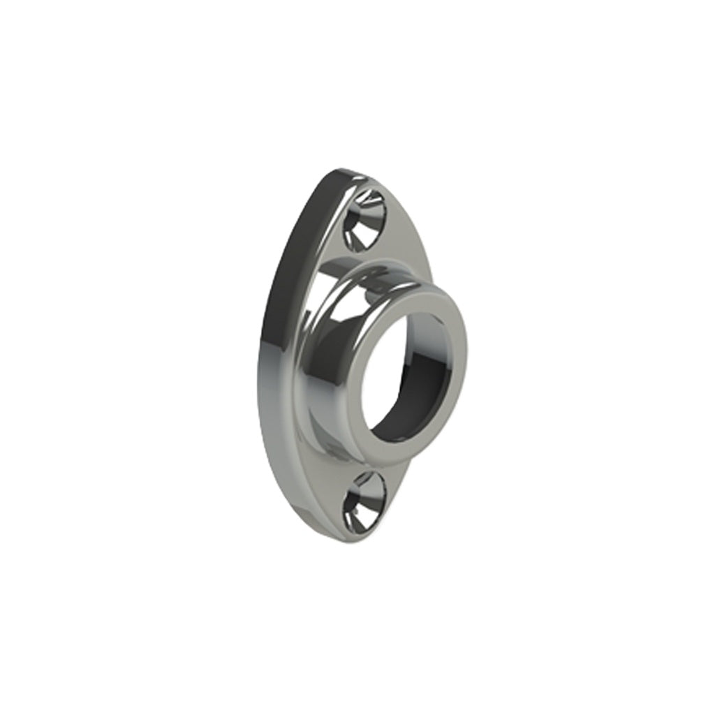 Tubing End Wall Support Oval Chrome 2 Pcs 19mm