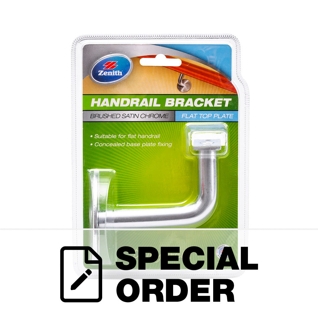 HANDRAIL BRACKET FLAT TOP BRUSHED SATIN CHROME