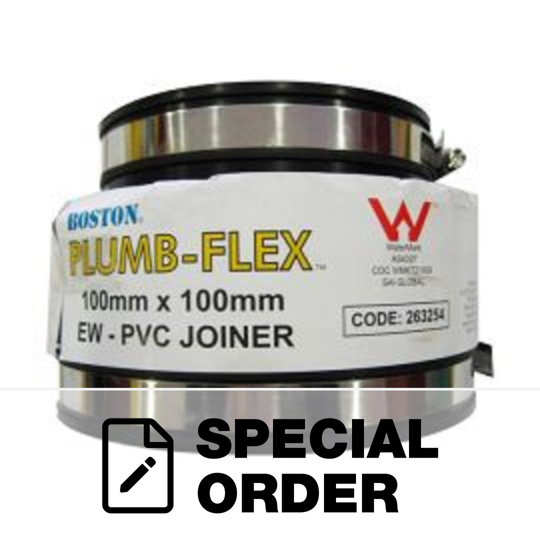F-A-T CONNECTOR FLEXIBLE 100MM PVC TO EW PLUMB-FLEX