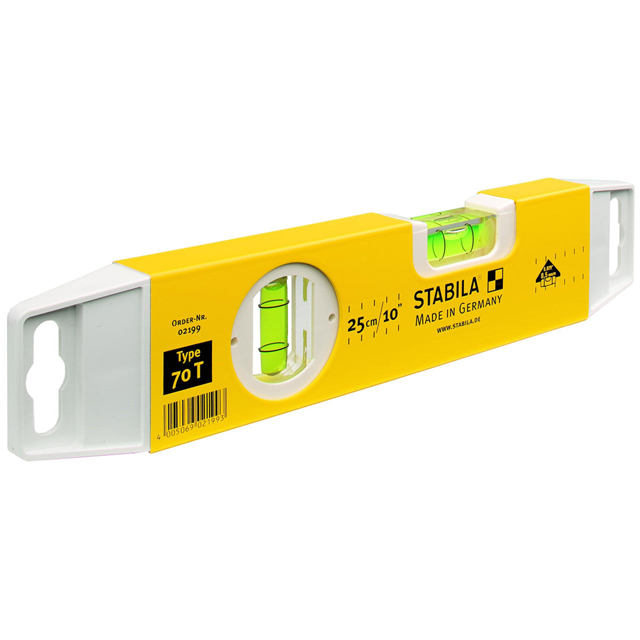 Torpedo Level Lightweight 2 Vial 250mm Type 70 Tm