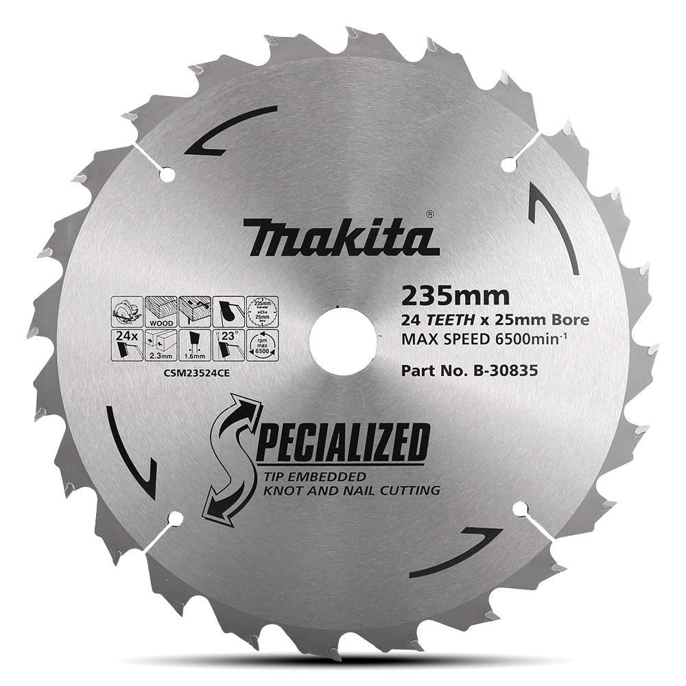 Makita Saw Blade Tct Knot & Nail 235 X 25mm X 24t