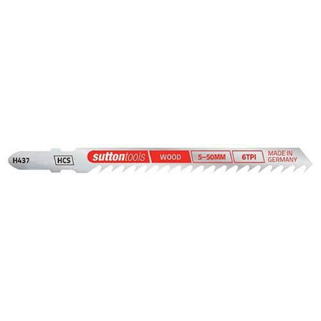 Sutton Jigsaw Blade Euro Shank Wood 5.0-50mm General Purpose Fast Rough Cut 2 Pcs 100mm X 6tpi