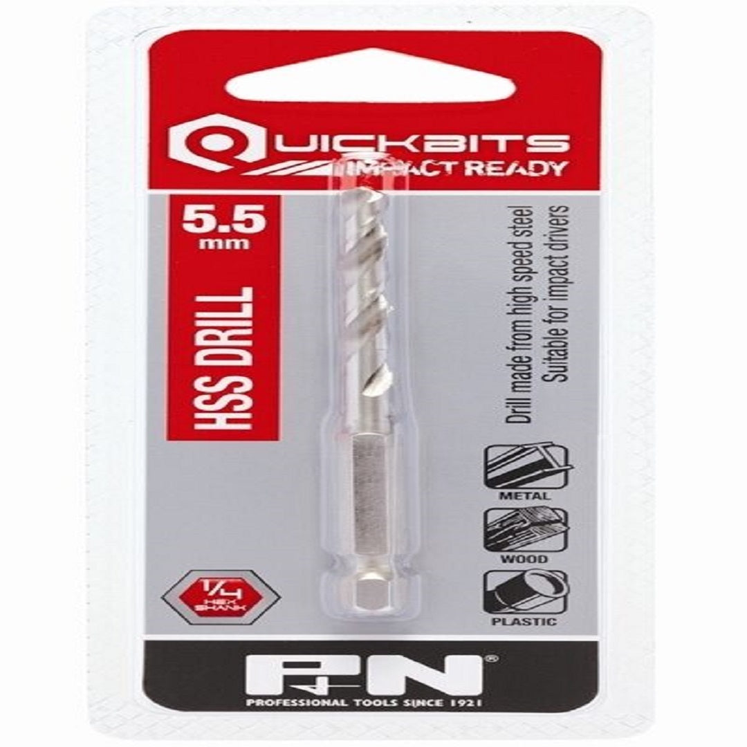 P&N Quickbit Hss Drill Bit - 1/4in Hex Shank