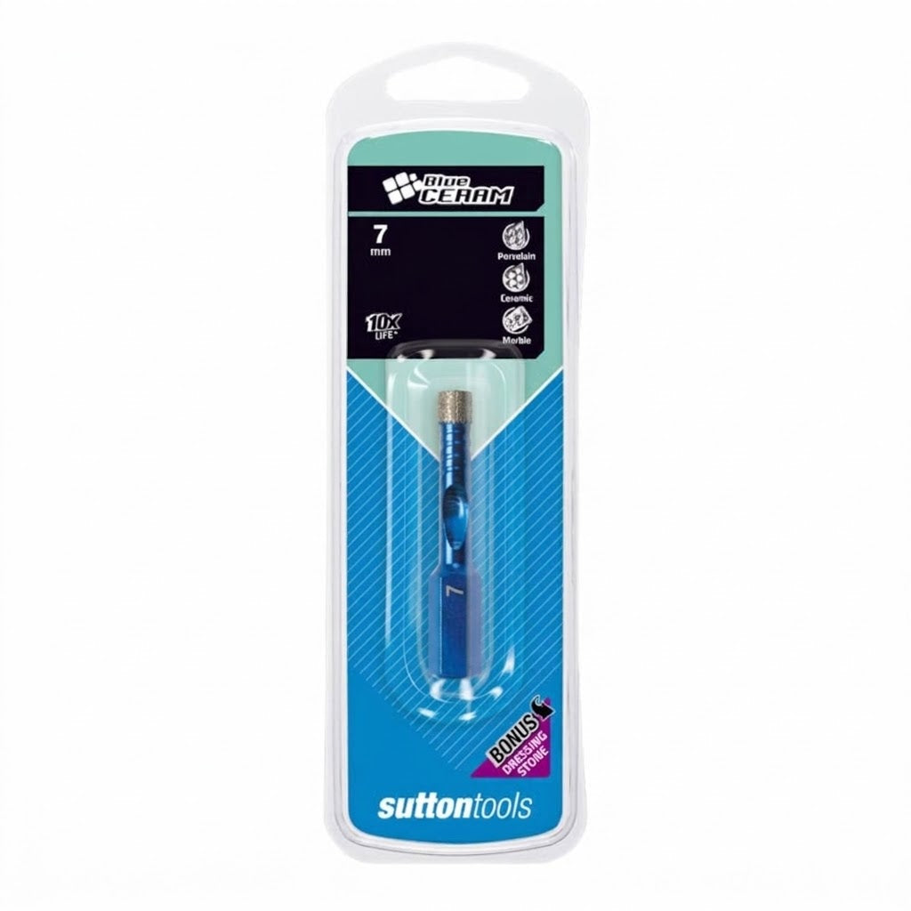 Sutton Blue Ceram Diamond Core Drill Bit - 10mm Hex Shank