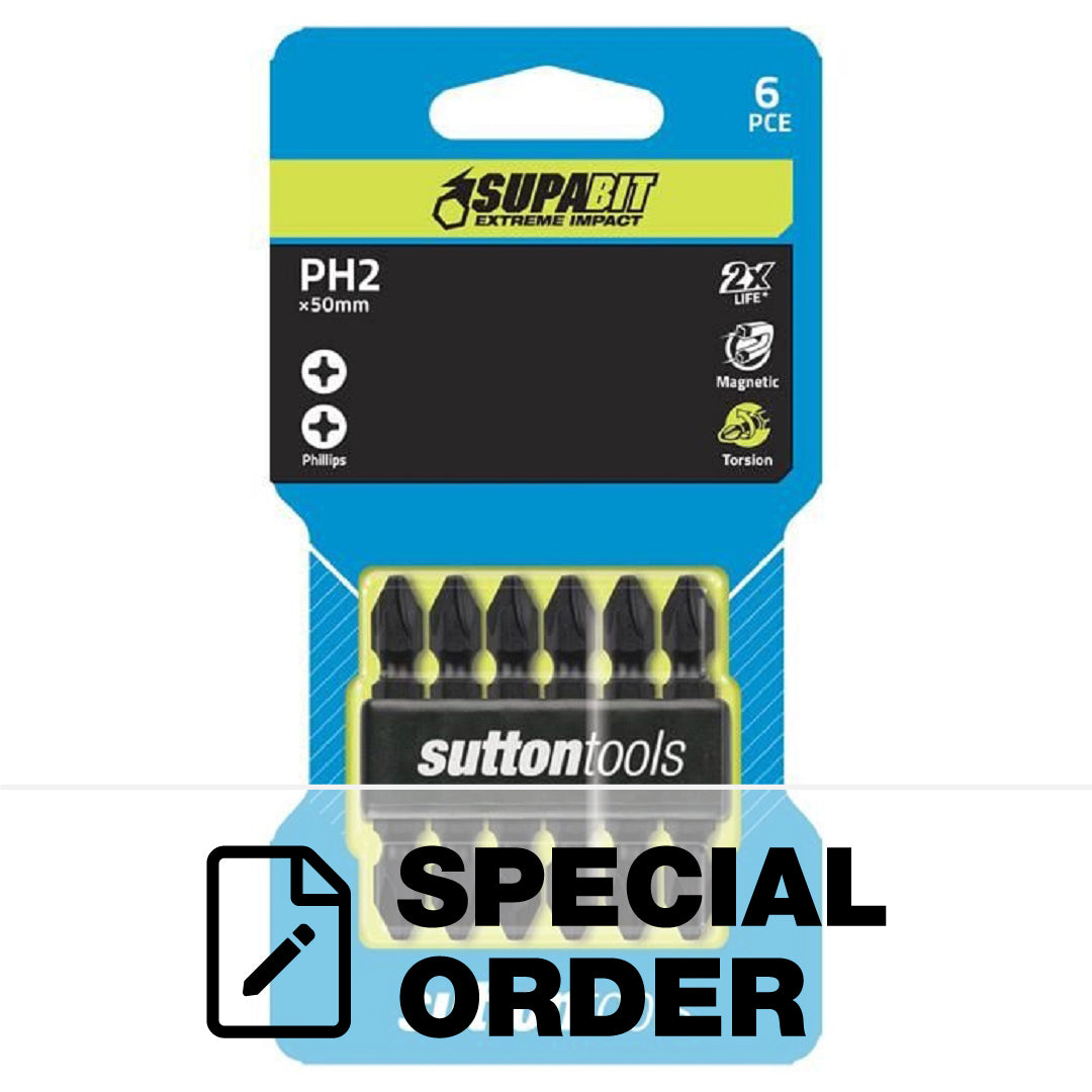 SUTTON SUPABIT PHILLIPS DBL ENDED IMPACT SCREWDRIVER BIT 2 PCS