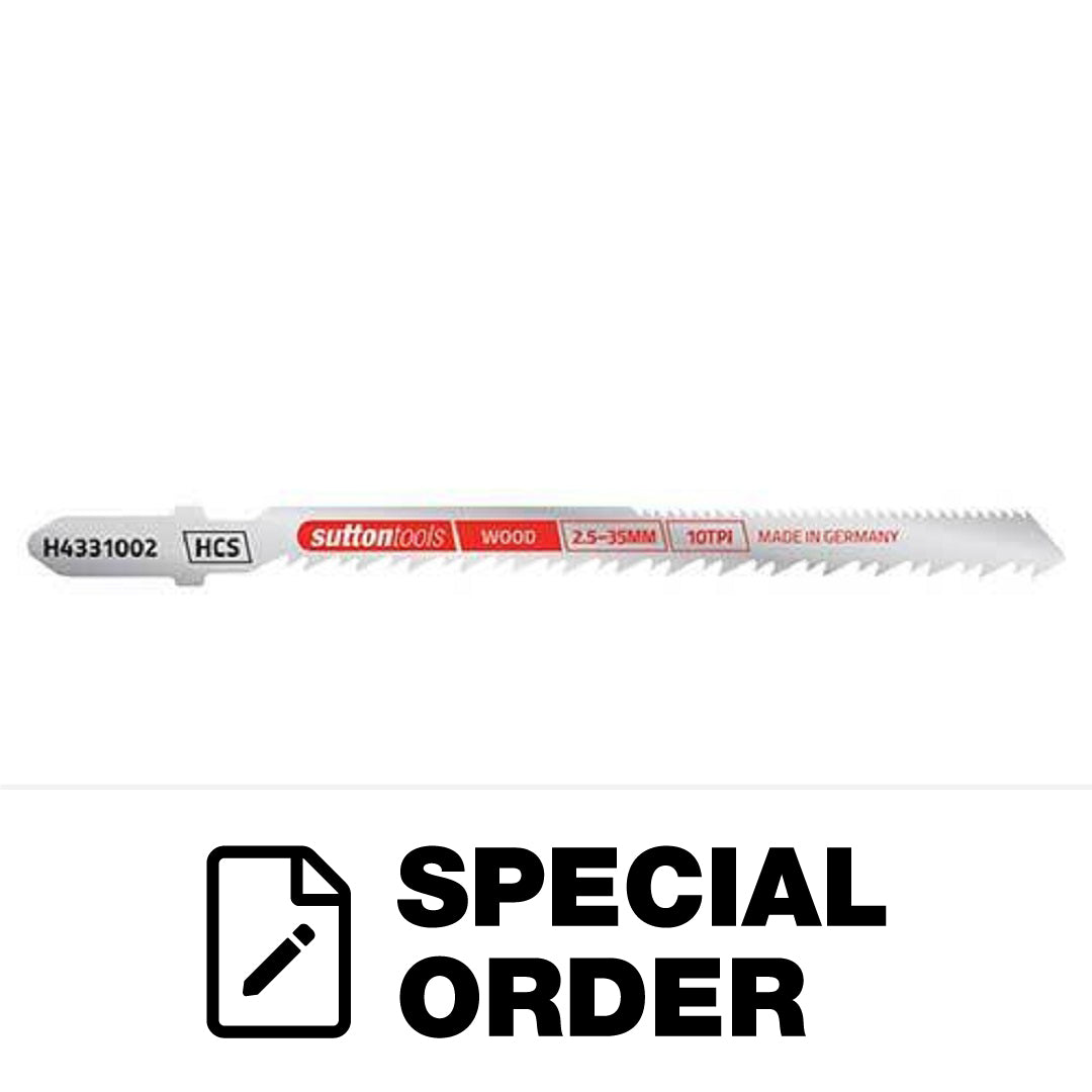 SUTTON JIGSAW BLADE EURO SHANK WOOD 2.5-35MM DOUBLE EDGED CURVED CLEAN CUT 2 PCS 100MM X 10TPI