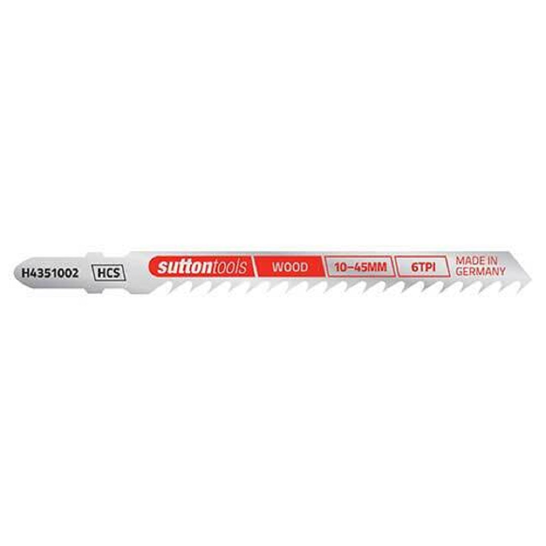 Sutton Jigsaw Blade Euro Shank Wood 10-45mm Clean Cut 2 Pcs 100mm X 6tpi