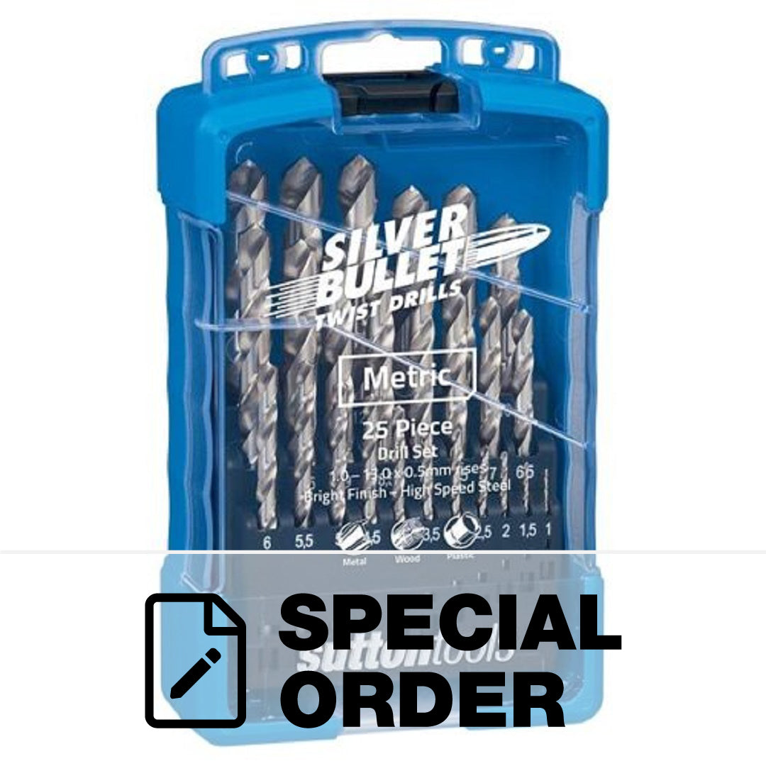 SUTTON SILVER BULLET JOBBER DRILL BIT SET 25 PCE 1 - 13MM IN 0.5MM INCREMENTS