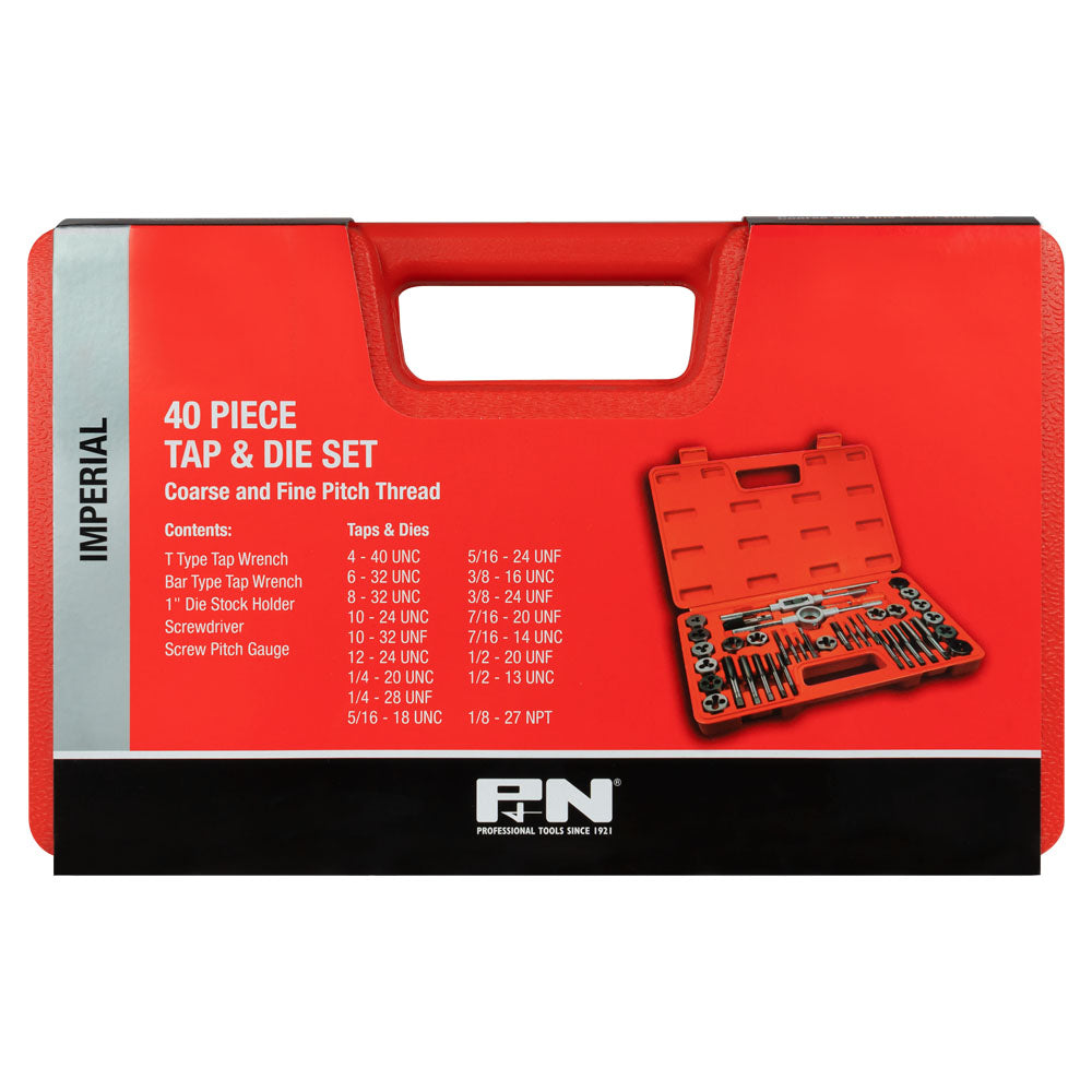 Carbon Steel Tap & Die Set Unc/Unf - 40 Pieces