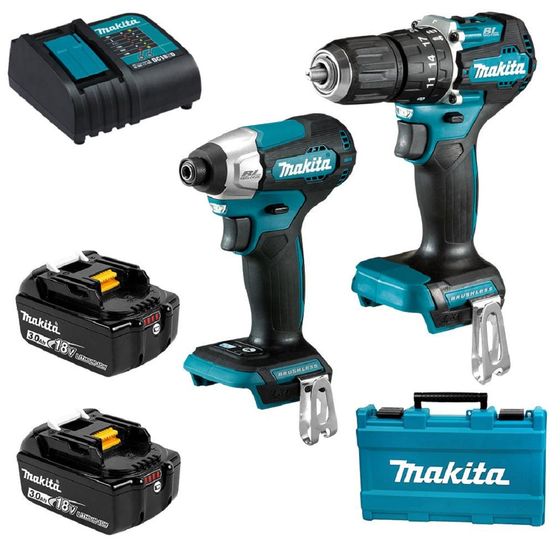 Makita Combo Kit 18v Brushless 2 Piece 2 X 3.0ah Dlx2414s