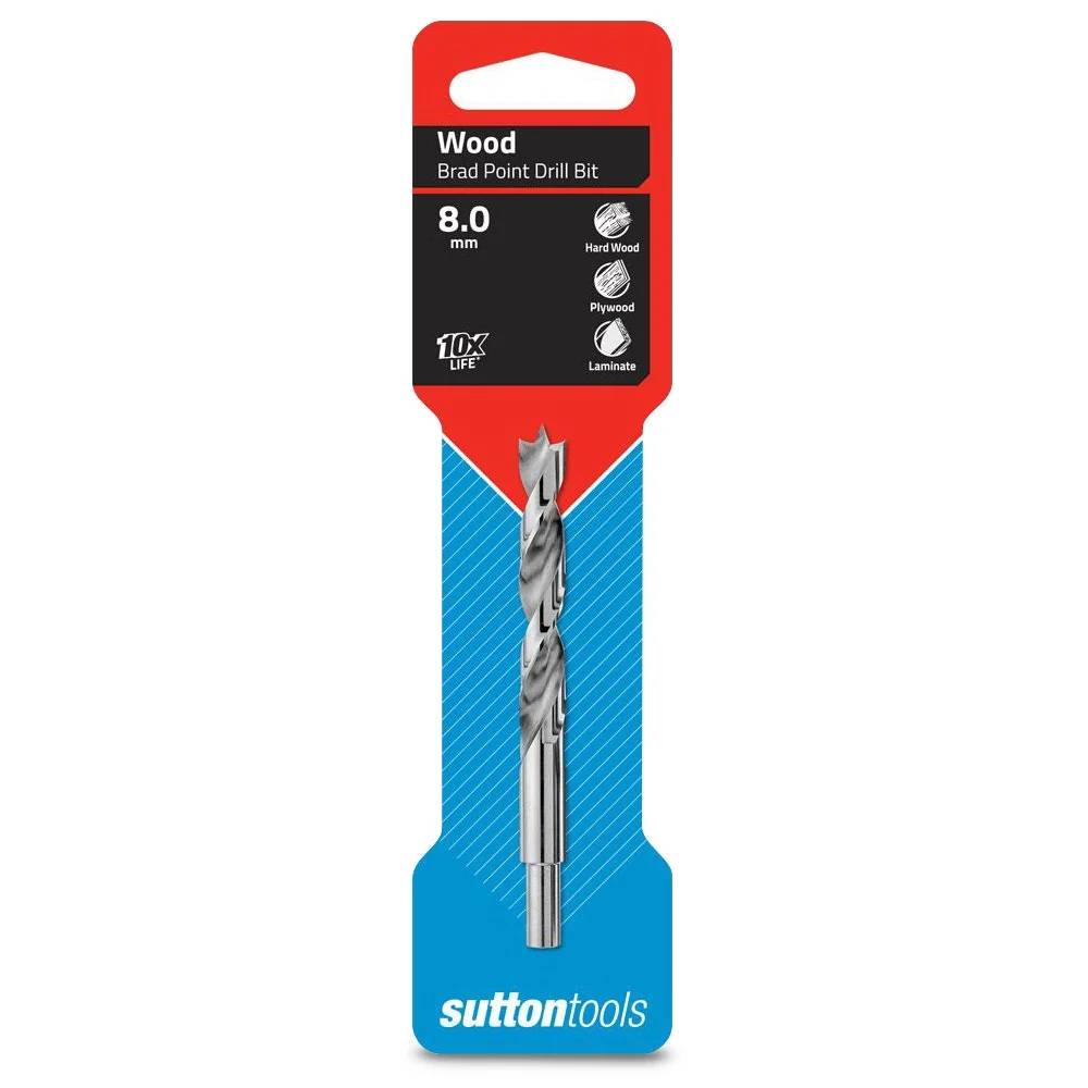 Sutton Hss Brad Point Wood Drill Bit - 8mm