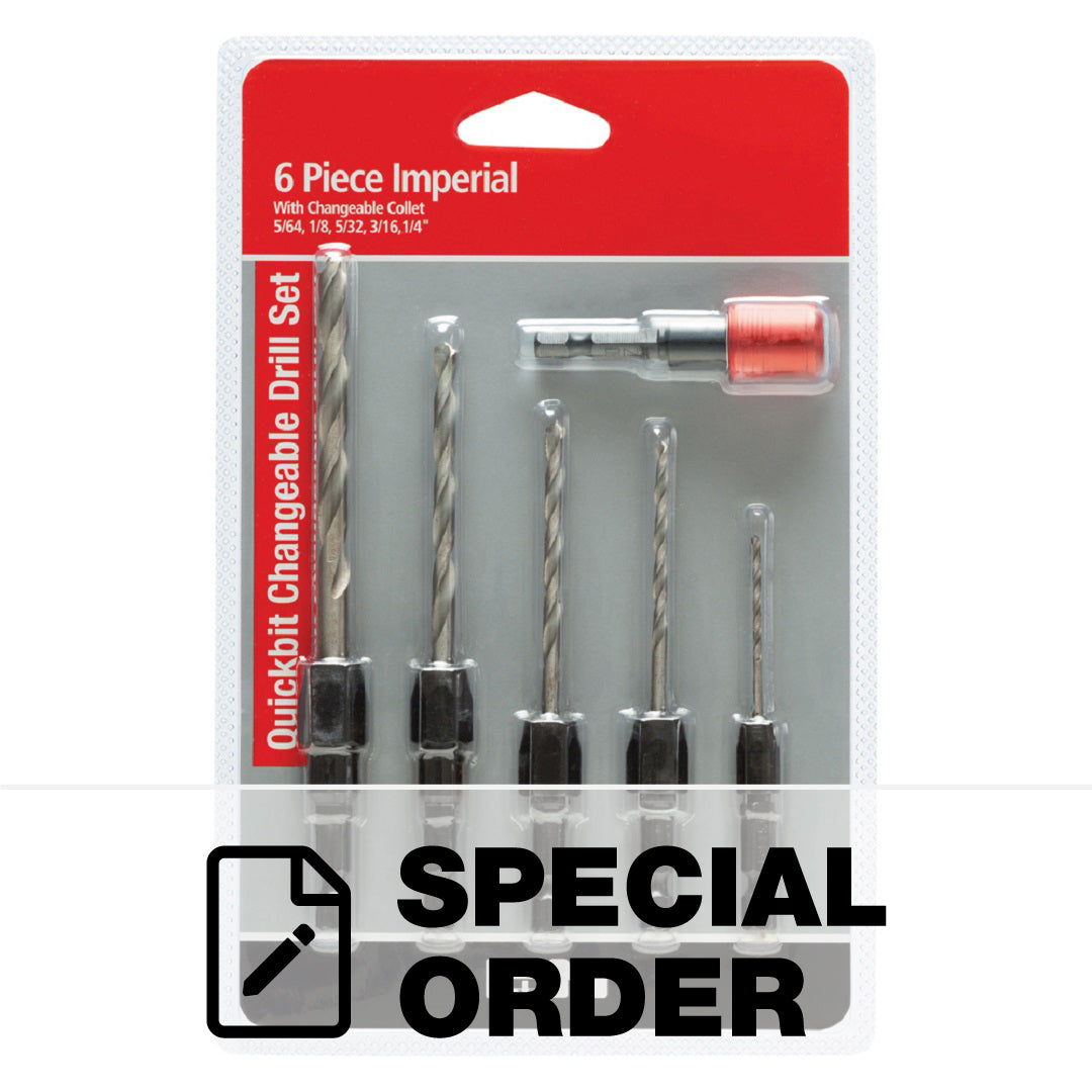 SUTTON DRILL BIT QUICKBIT IMPERIAL 6 PCE SET 5/16' - 1/4'