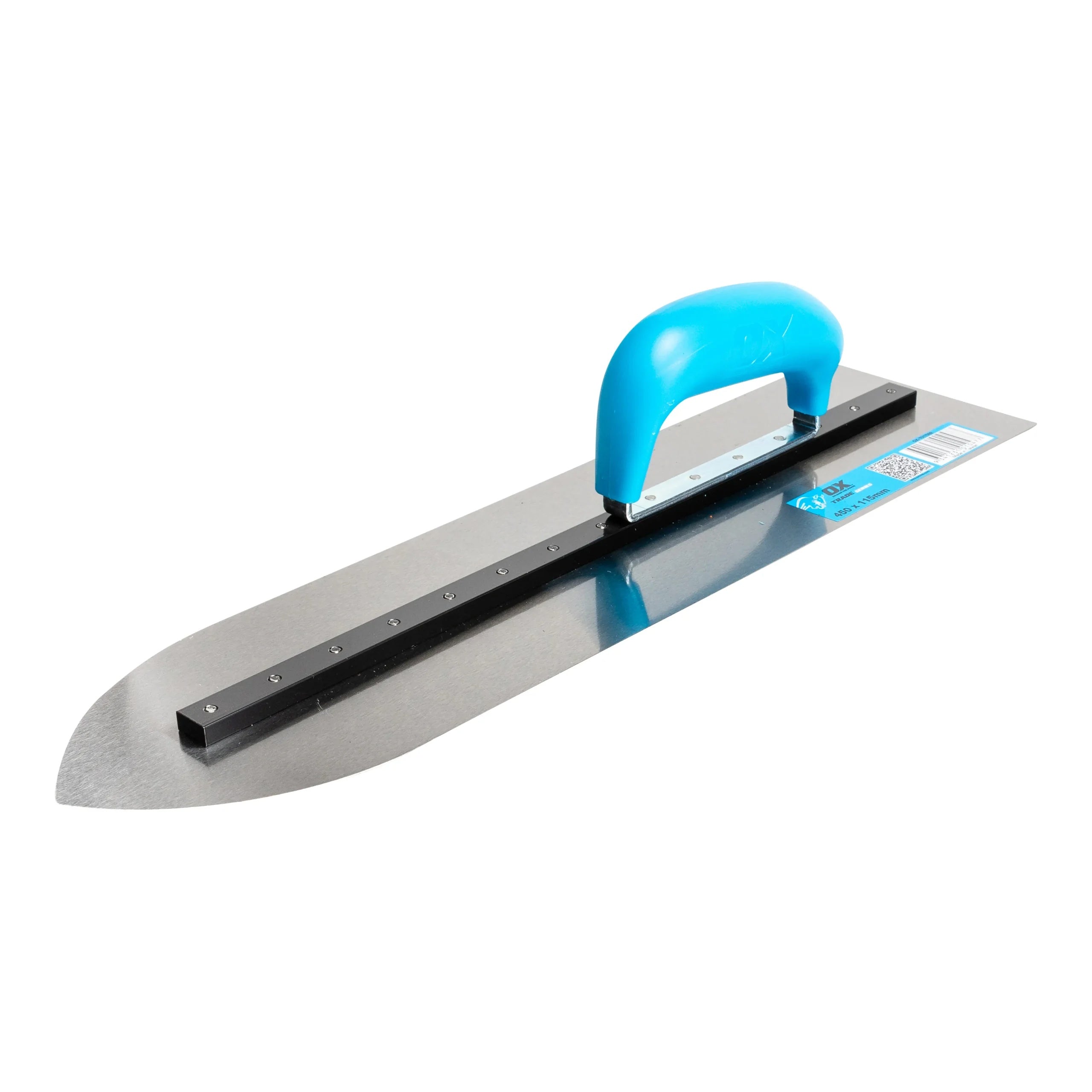 Ox Finishing Trowel Pointed Stainless Steel With Duragrip Handle 115 X 405mm