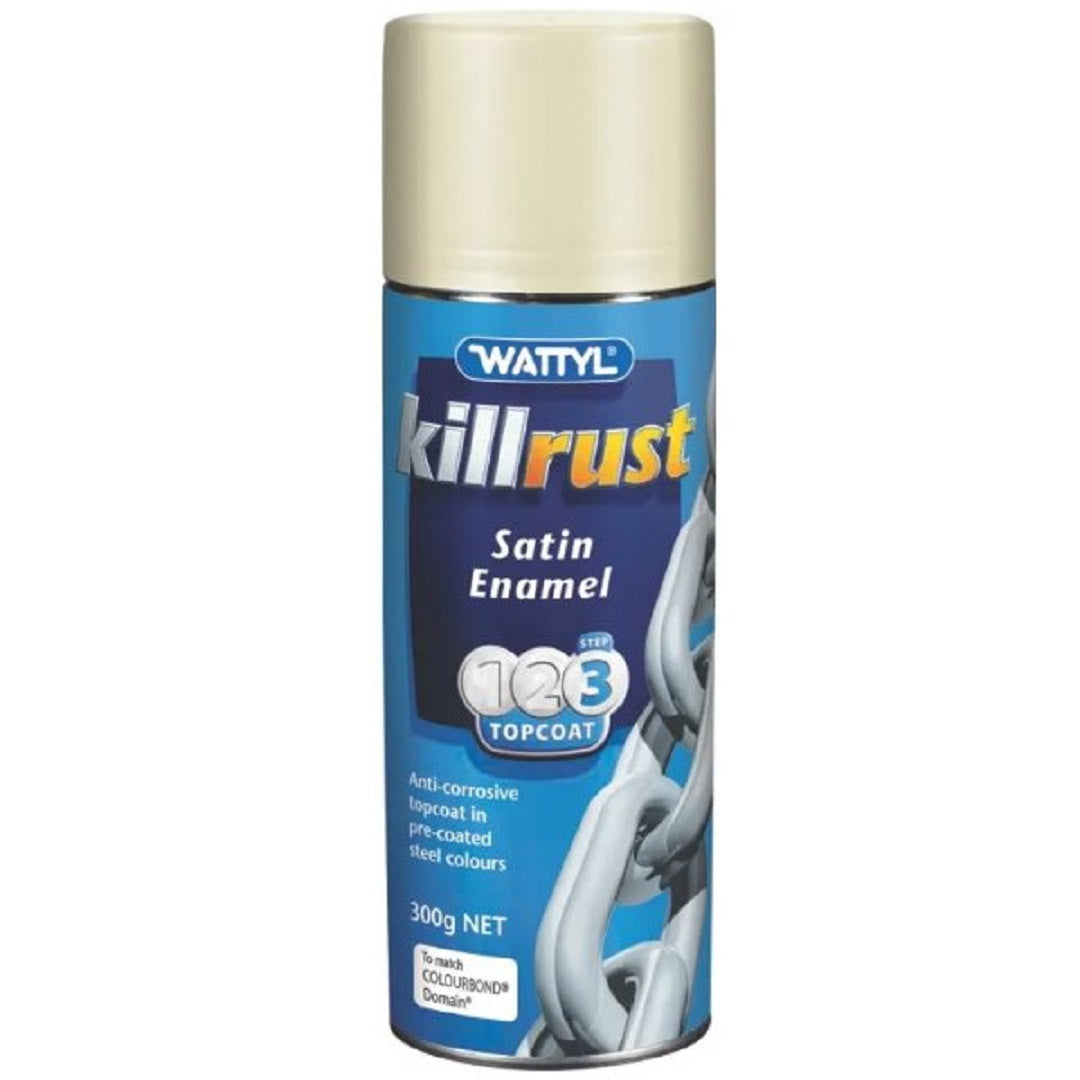 Wattyl Killrust Satin Metal Enamel Spray Paint - 300g