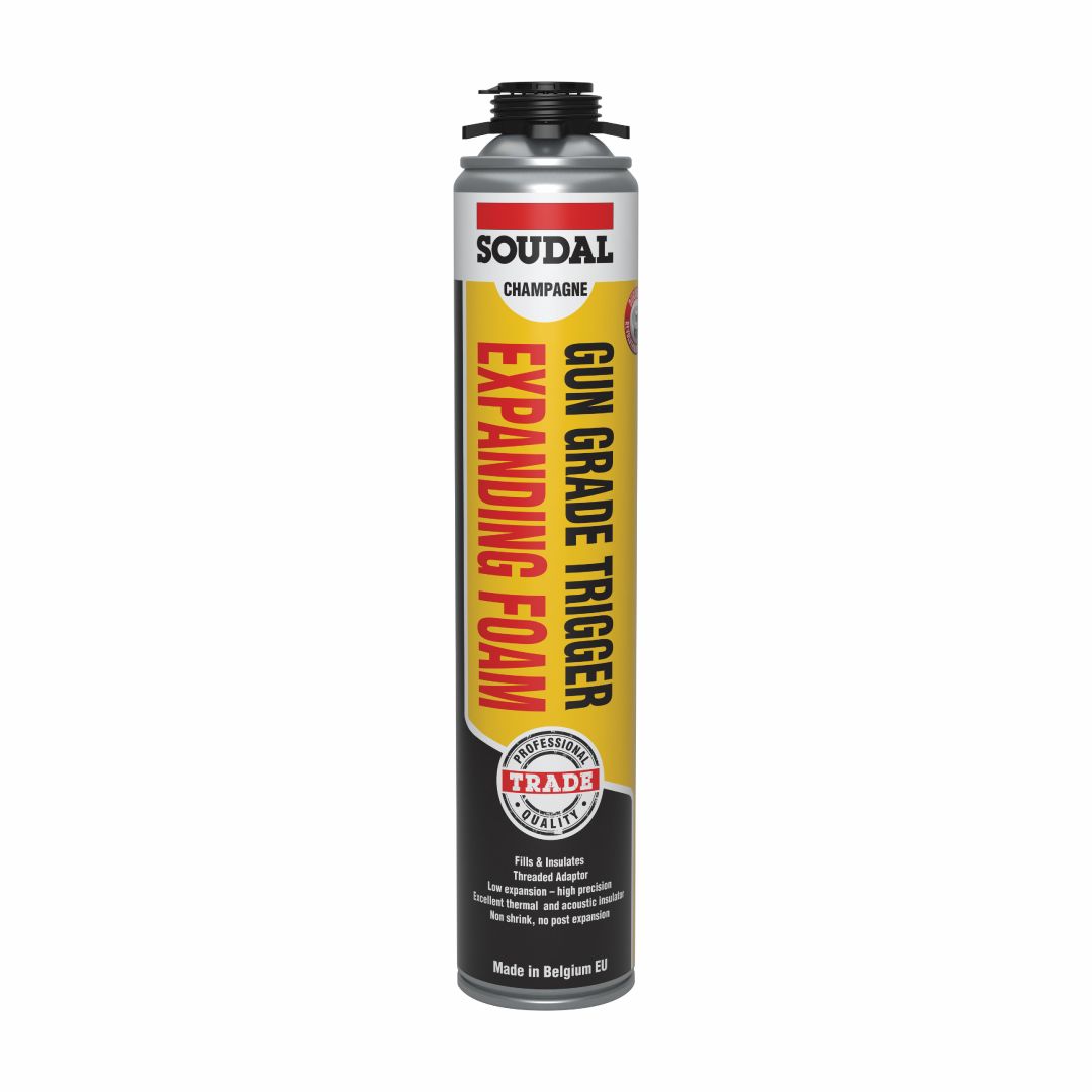 Expanding Foam Polyurethane 750ml Can Champagne Gun Grade Trigger Screw Top