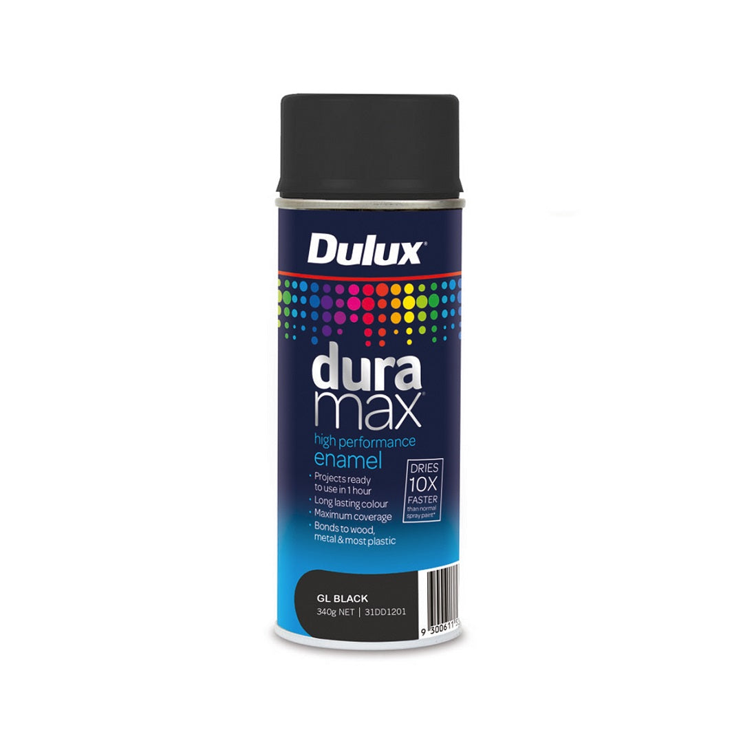 DULUX DURAMAX GLOSS ENAMEL SPRAY PAINT 340G