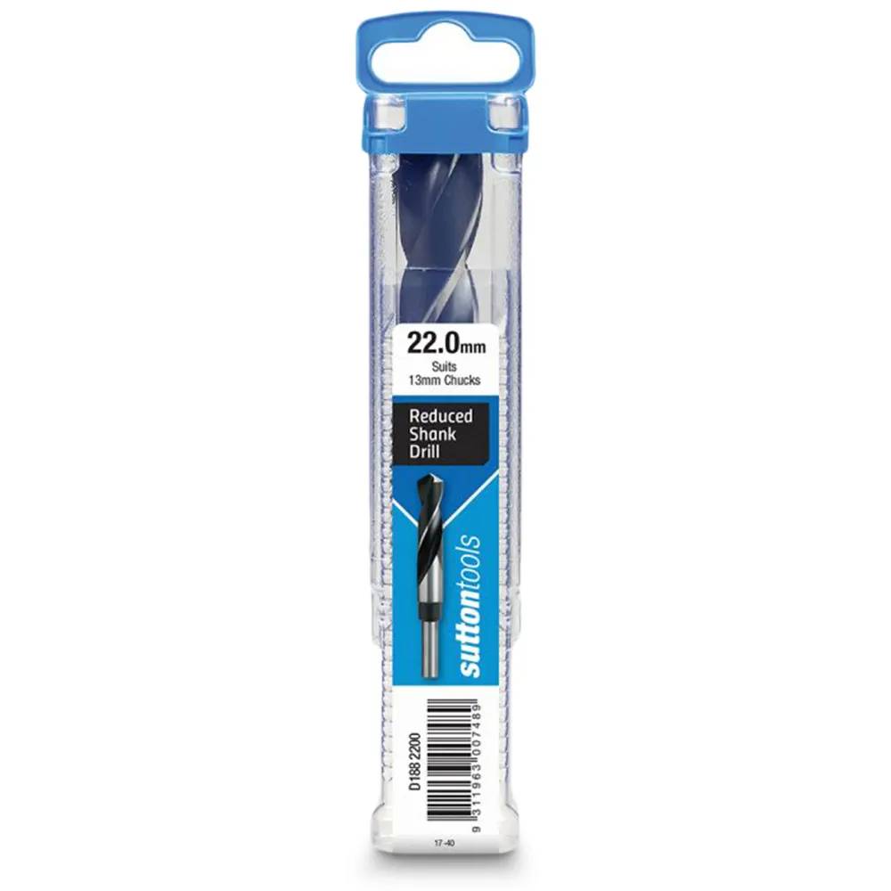 Sutton Hss Reduced Shank Drill Bit - Metric - 12.5mm Shank - Blue Finish