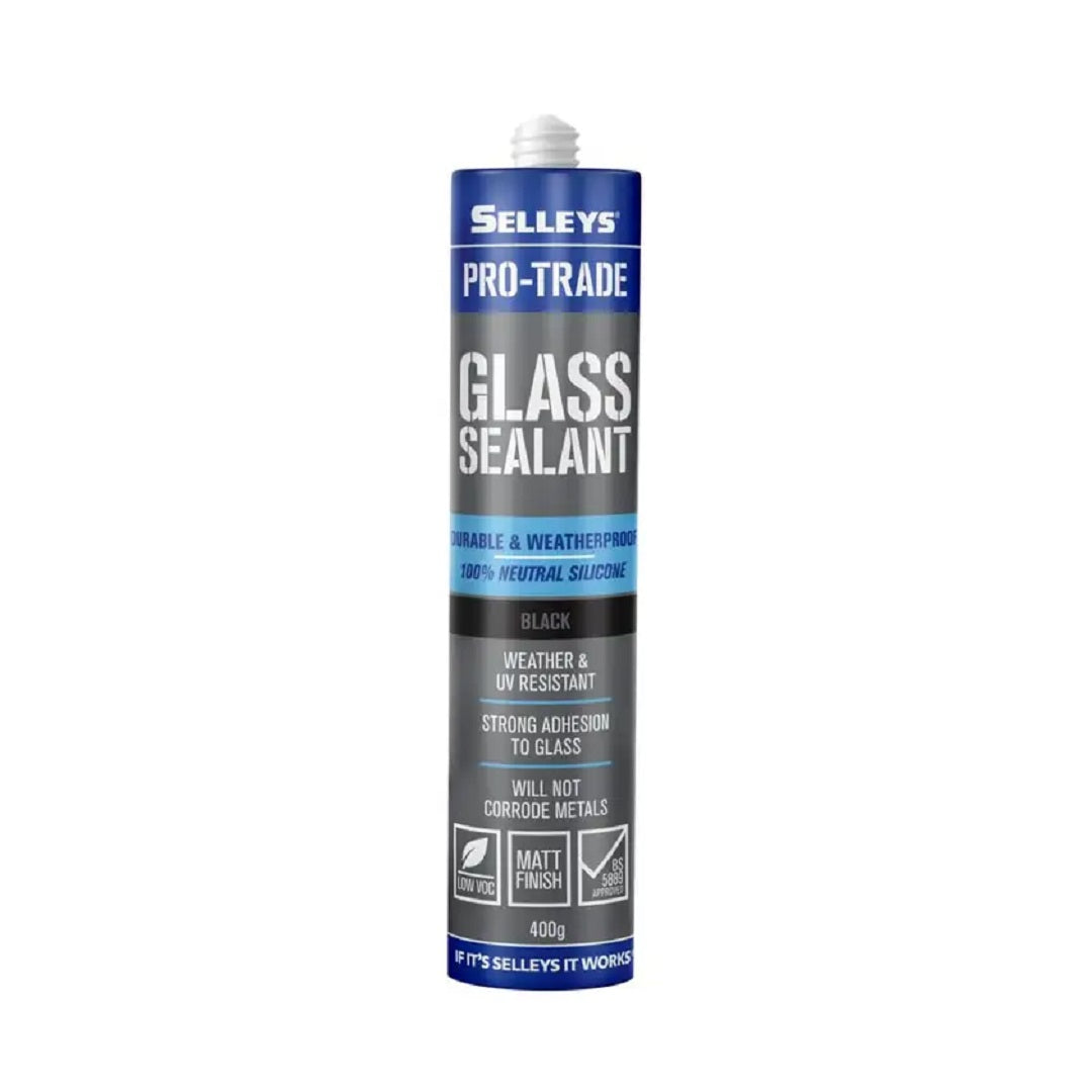 Selleys Pro-Trade Glass Silicone Black 300g