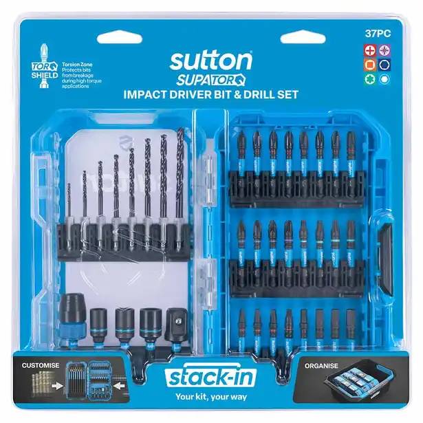 Sutton Supatorq Stack-In Driver Bits & Hex Shank Drills Impact Bit Set - Piece Count: 37