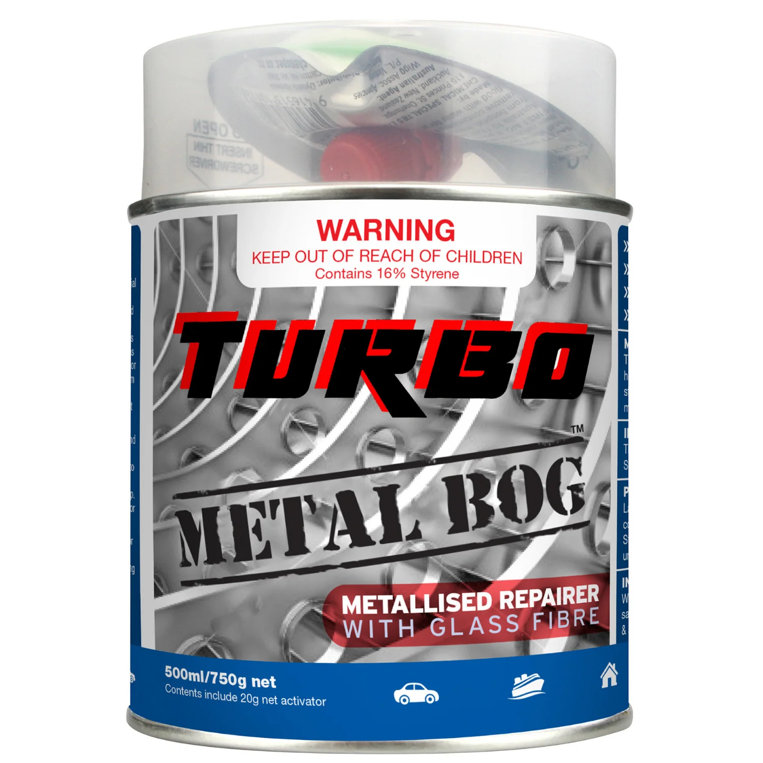 TURBO BUILDERS BOG METAL FILLER 500ML