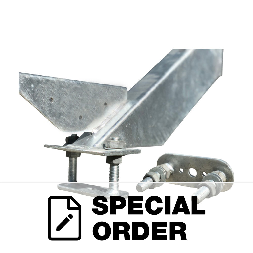 LEVELMASTER STEP STRINGER ADJUSTABLE BOLT DOWN/CAST PAIR GALV