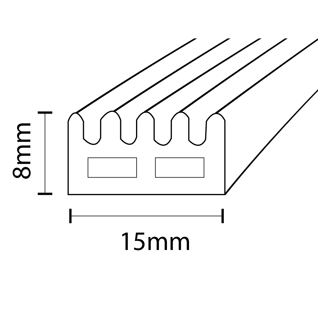 Cowdroy Cm182w Door Seal Rubber White 8 X 15mm X 2.0m