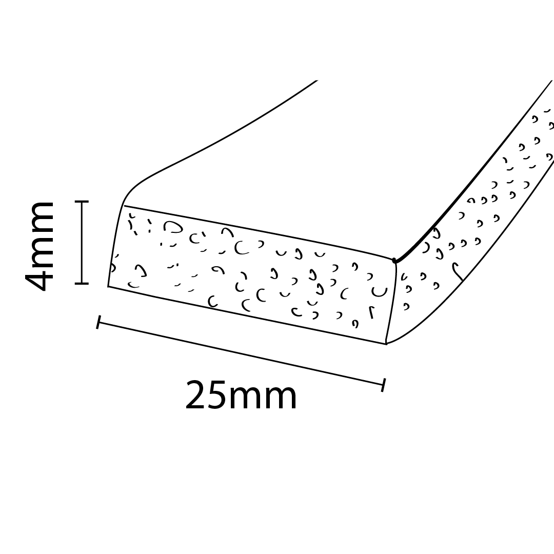 COWDROY CM1910WH DOOR SEAL TAPE 4 X 25MM X 10.0M