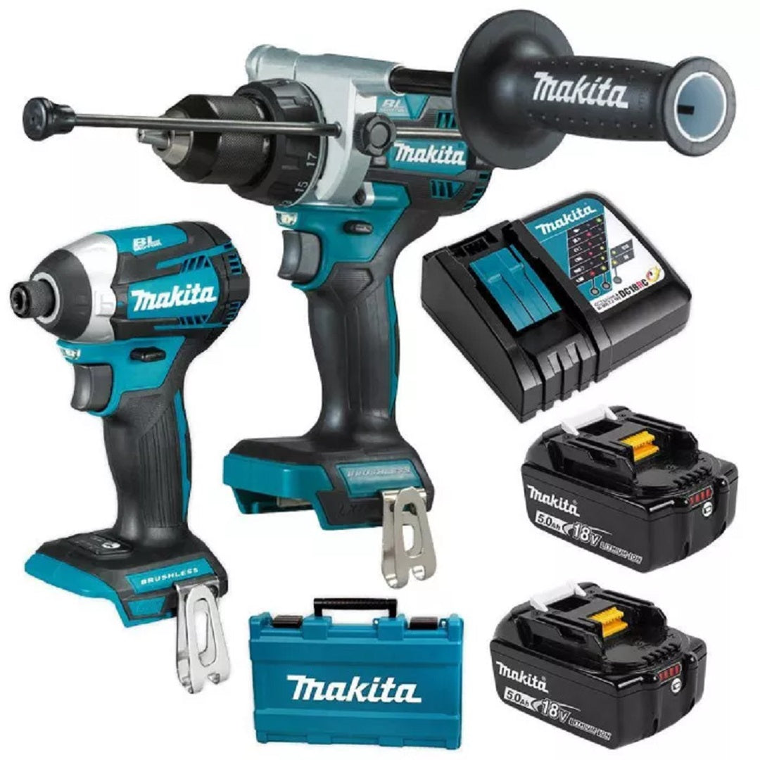 Makita Combo Kit 18v Brushless 2 Piece 2 X 5.0ah Dlx2412t