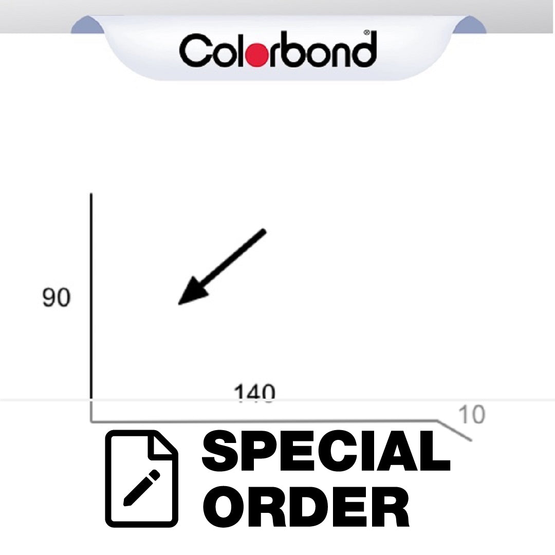 LYSAGHT APRON FLASHING COLORBOND 0.55 X 100 X 180 X 20MM X 2.4M