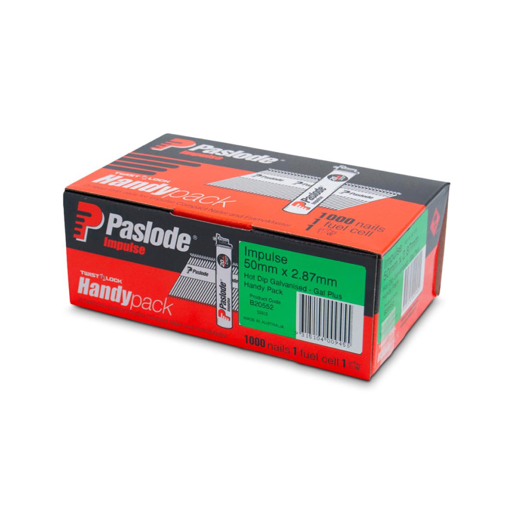 Framing Nail Smooth D-Head Diamond Point Hot Dipped Galv Impulse Handy Pack Box Of 1,000 With 1 Fuel Cell