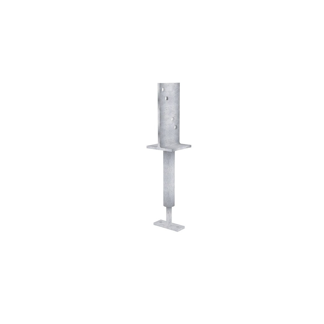 Post Anchor T Blade Adjustable Type Tad M12 Holes 90mm Post Blade 150x85x6mm Blade Base 85x85mm Baseplate 75x75x4mm Hot Dipped Galvanised Heavy Duty