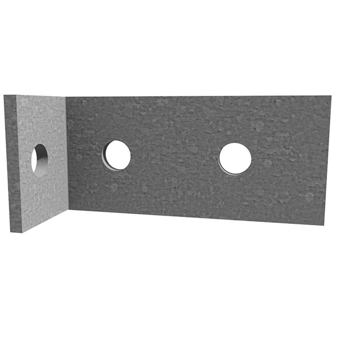 Angle Heavy Duty 5mm 50x100x50mm M12 Bolt Holes (1 Left Hand Flange & 2 Right Hand Flange) Hot Dipped Galvanised