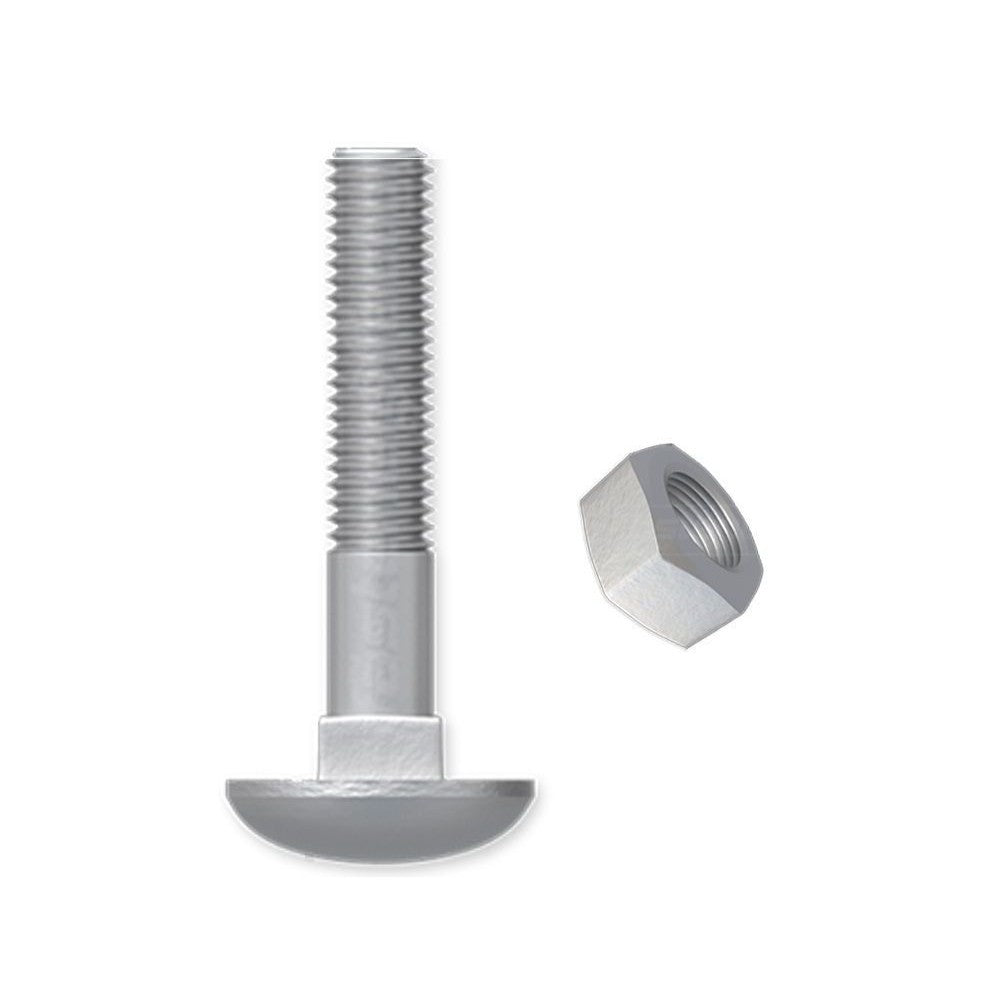 Cup Head Bolt And Nut Galvanised - Metric