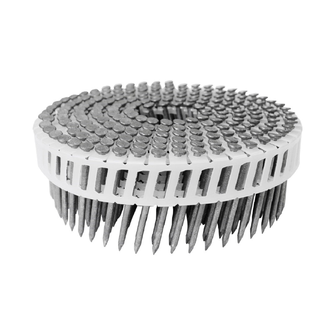 Coil Nail Ring Shank Plastic Collated Dome Head