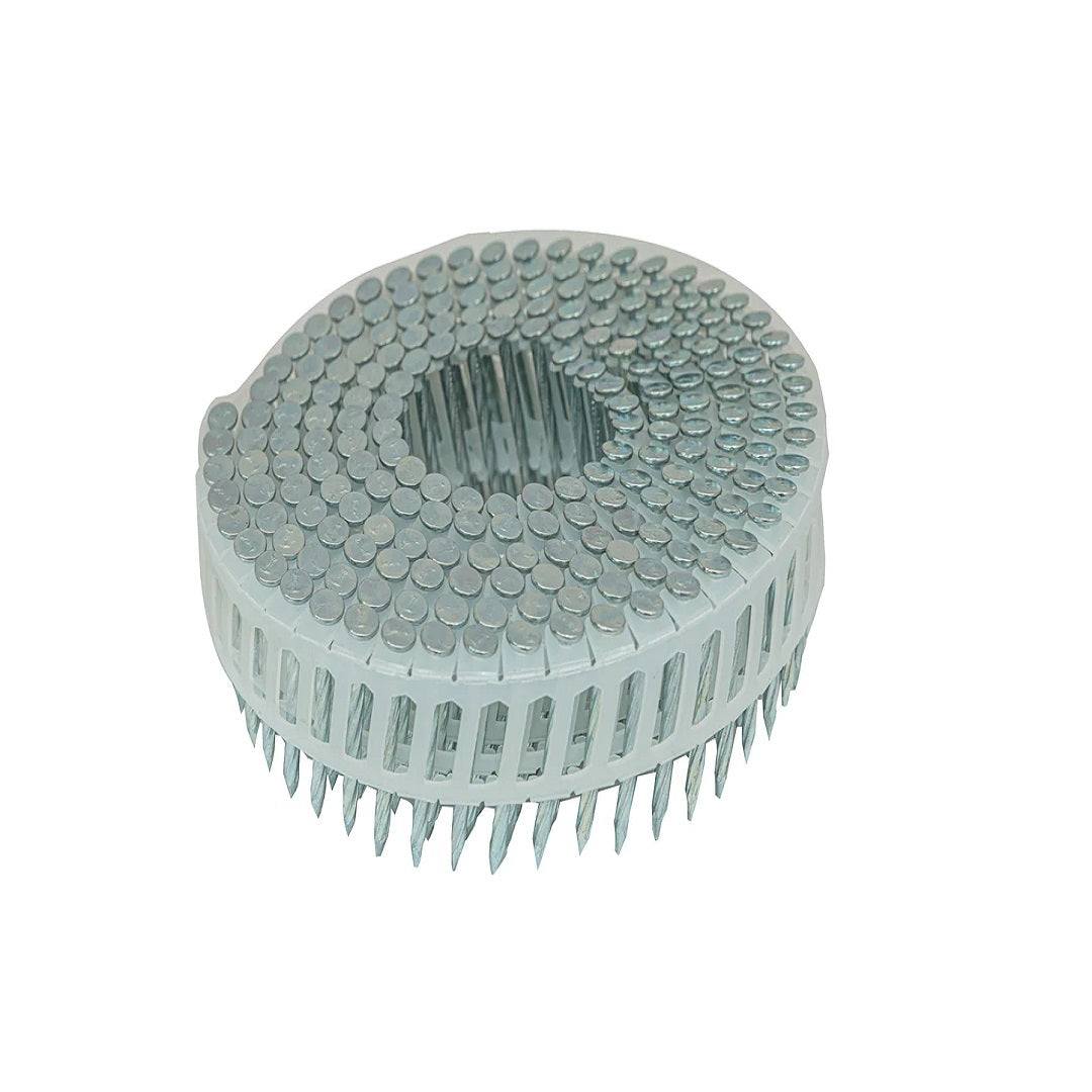 Coil Nail Ring Shank Plastic Collated 15 Deg Hardened Helical