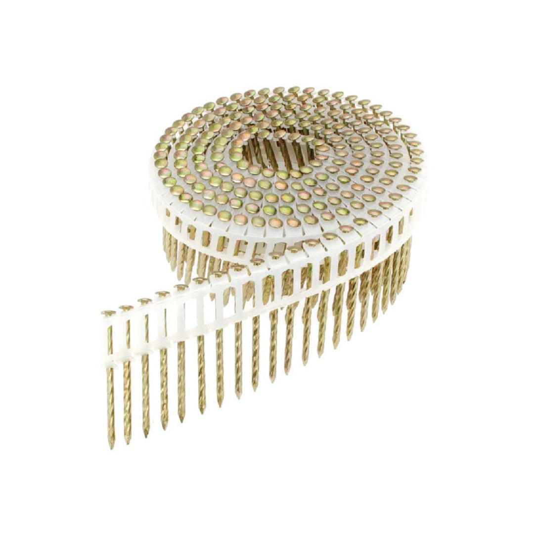Coil Nail Ring Shank Plastic Collated Dome Head 15 Deg