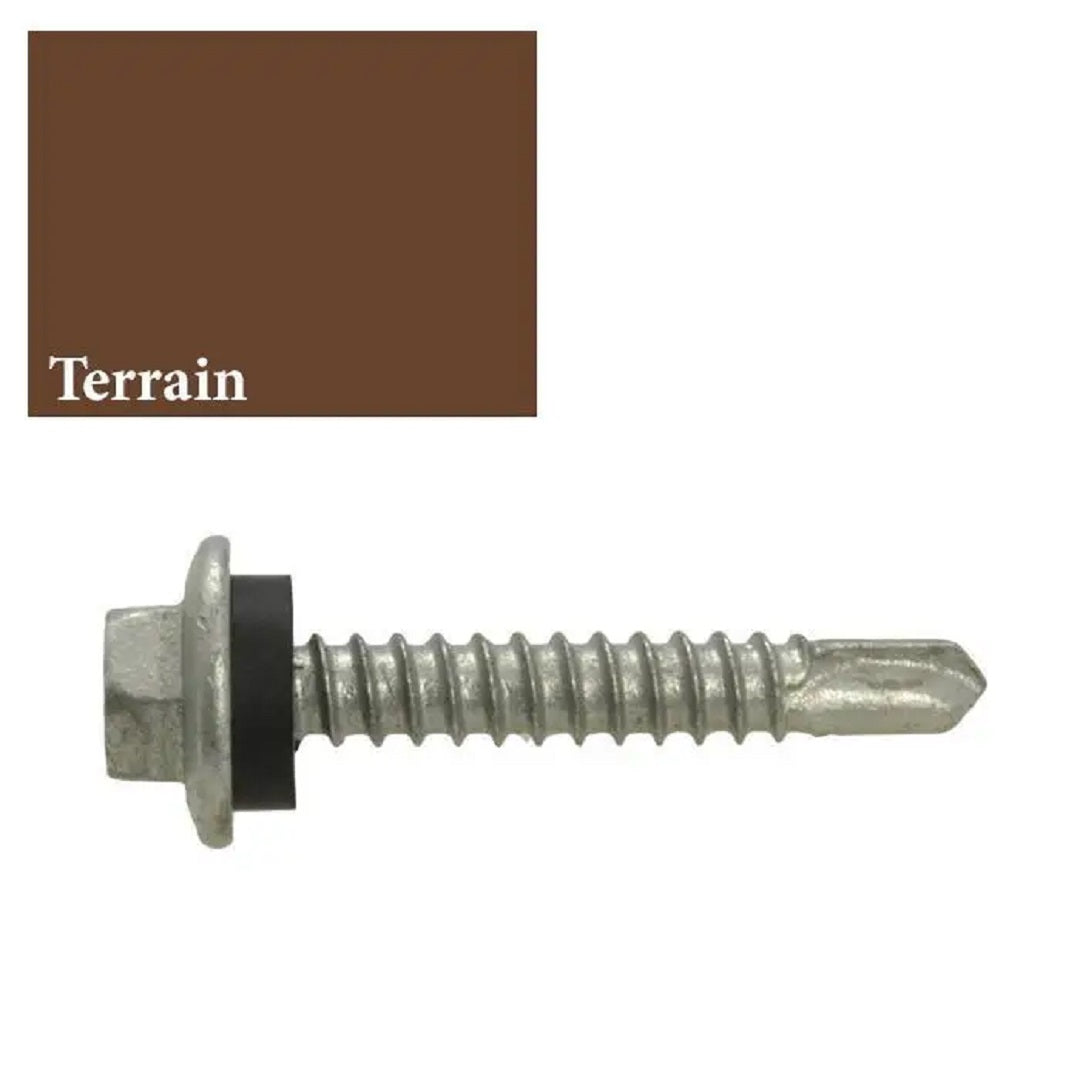 SELF DRILLING METAL SCREW HEX HEAD WITH SEAL CL4 GALV 12-14 X 20MM