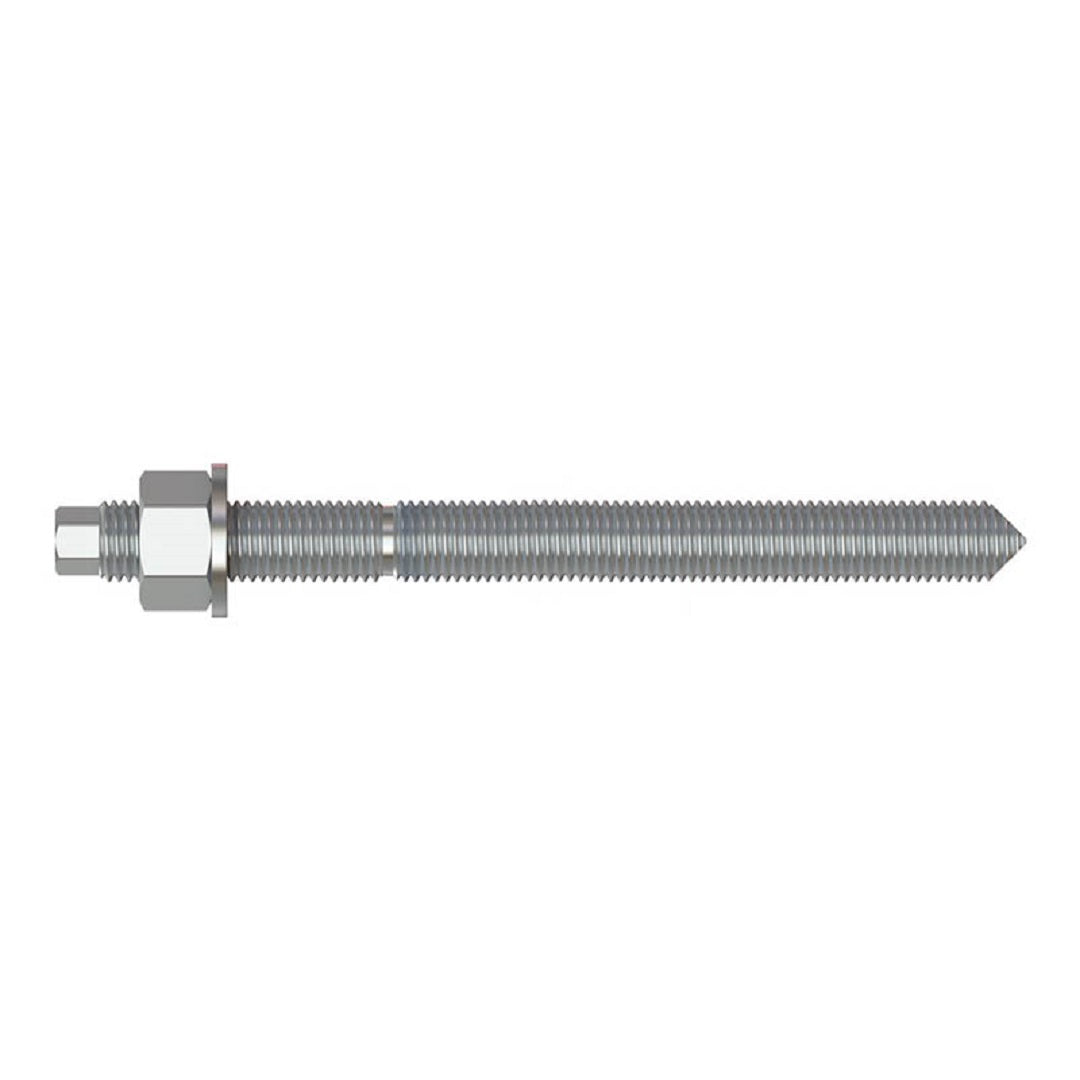 THREADED ADHESIVE STUD CHISEL POINT HEX HEAD WITH NUT & WASHER S316