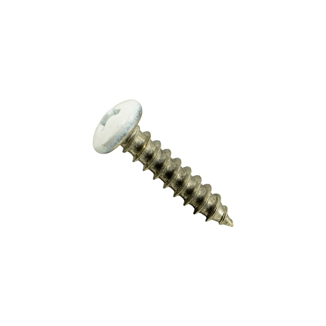 Self Tapping Metal Screw Pan Head Phillips Drive Zinc White 8 X 3/4'