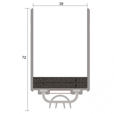 Kilargo Intumescent Fire & Smoke Door Bottom Upgrade Seal - Up To 60mm Gap - Clear Anodised