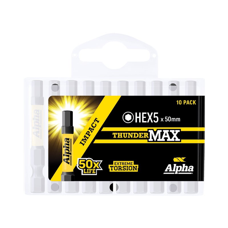 Thundermax Impact Power Bit Hex5 10 Pack
