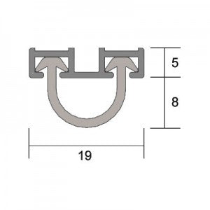 Kilargo Rebated Silicone Door Seal - Clear Anodised