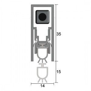 Kilargo Medium Duty Concealed Automatic Door Bottom Seal - Mortised - 3-15mm Gap - Clear Anodised