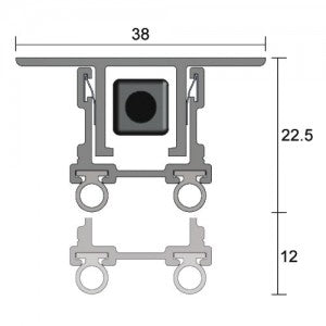 Kilargo Flat Back Automatic Door Bottom Seal - Fully Mortised - Hollow Metal & Aluminium Doors - Clear Anodised