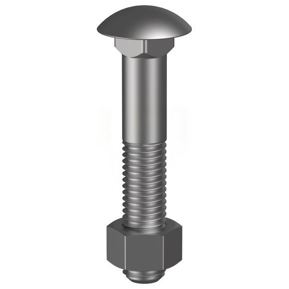 Cup Head Bolt And Nut Zinc Plated - Metric