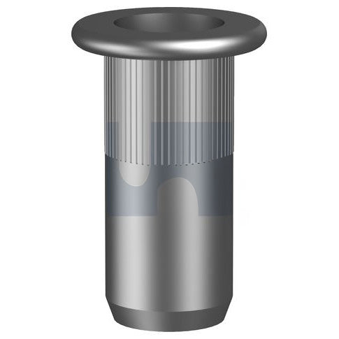 Large Flange Splined Threaded Nut Insert Steel - Metric