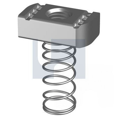 Strut Nut With Long Spring Zinc Plated - Metric